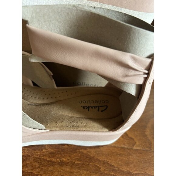 Clarks Collection Womens 11 M Clara Rae Ankle Strap Wedge Sandals Light Pink NEW - Picture 4 of 9